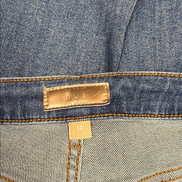 Kut from the Kloth Light Blue Distressed Straight Leg Jeans - Picture 2 of 7